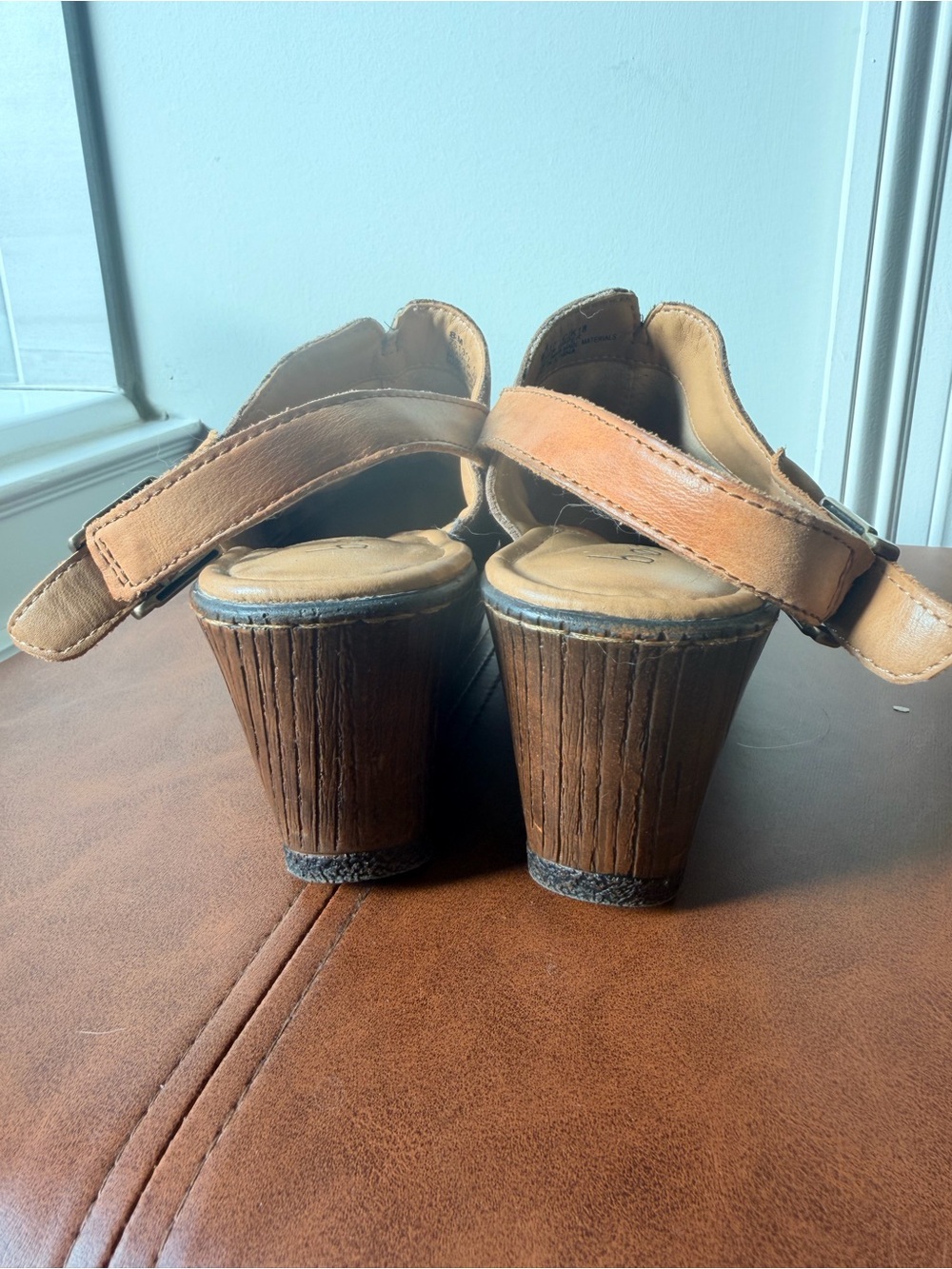 boc Women's Taupe Suede Platform Clogs with Tan Accent Strap - Picture 3 of 6